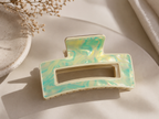 Mint Green Marble-Effect Large Hair Claw Clip