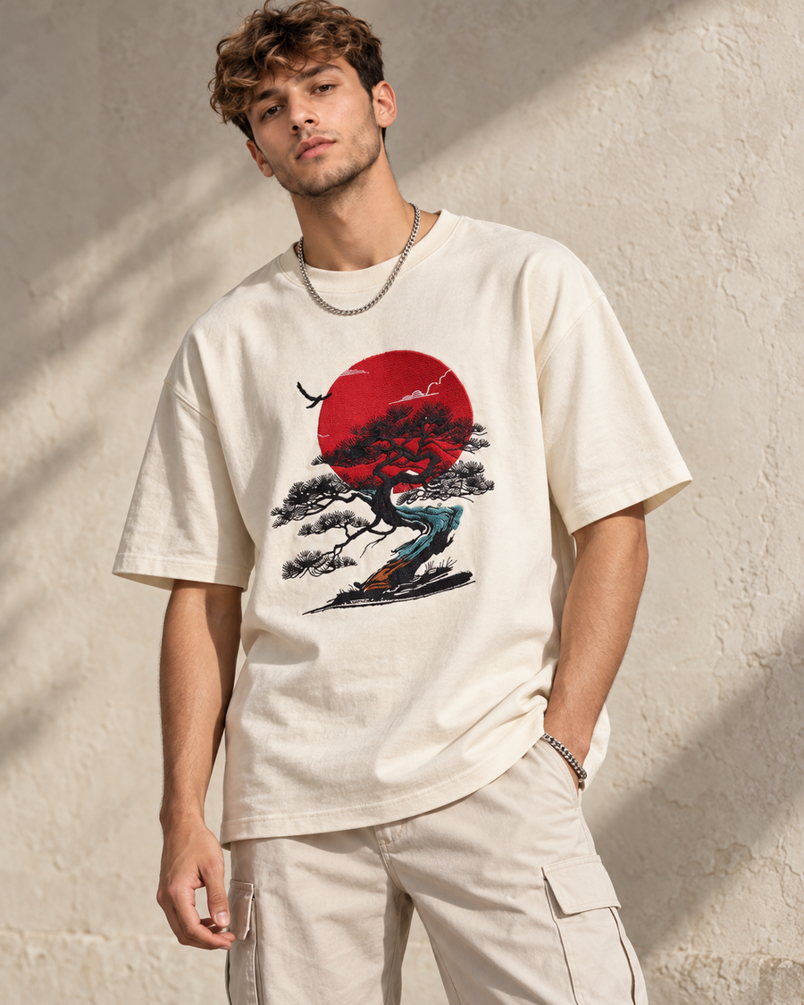 Nature : Bonsai & Red Sun