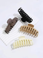 Large Claw Clips for Thick Hair, 4.3" Matte Big Hair Clamps, Non-Slip Hair Accessories for Women & Girls Multicolor(Pack of 4)
