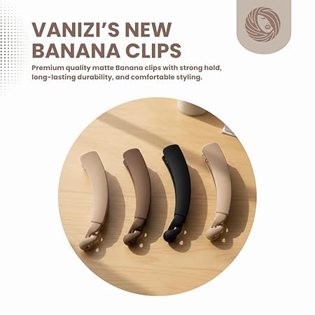 Big Size Banana Hair Clip for Women Matte, Aesthetic Design (4 Pcs)
