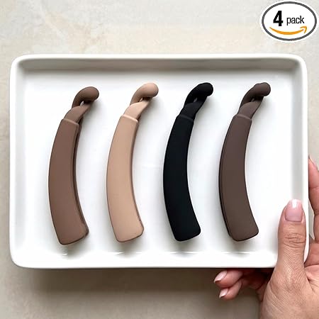 Big Size Banana Hair Clip for Women Matte, Aesthetic Design (4 Pcs)