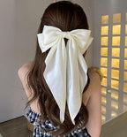 Off White - Bows for Women, Bow Clips - Hair Clips, Hair Accessories, Hair Clip - Luxury Satin Hair Bow Clips for Girls, Cute Accessories for Girls