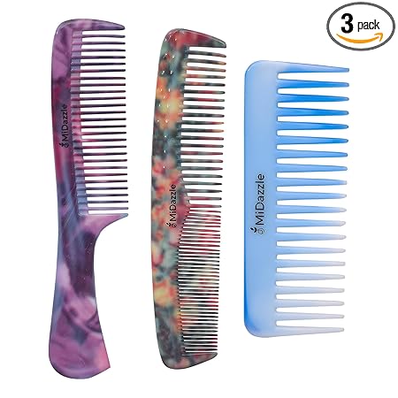 Midazzle Daily Comb For Styling | Hair Comb For Men and Women - Multicolor - Set of 3 (MIDC00005)