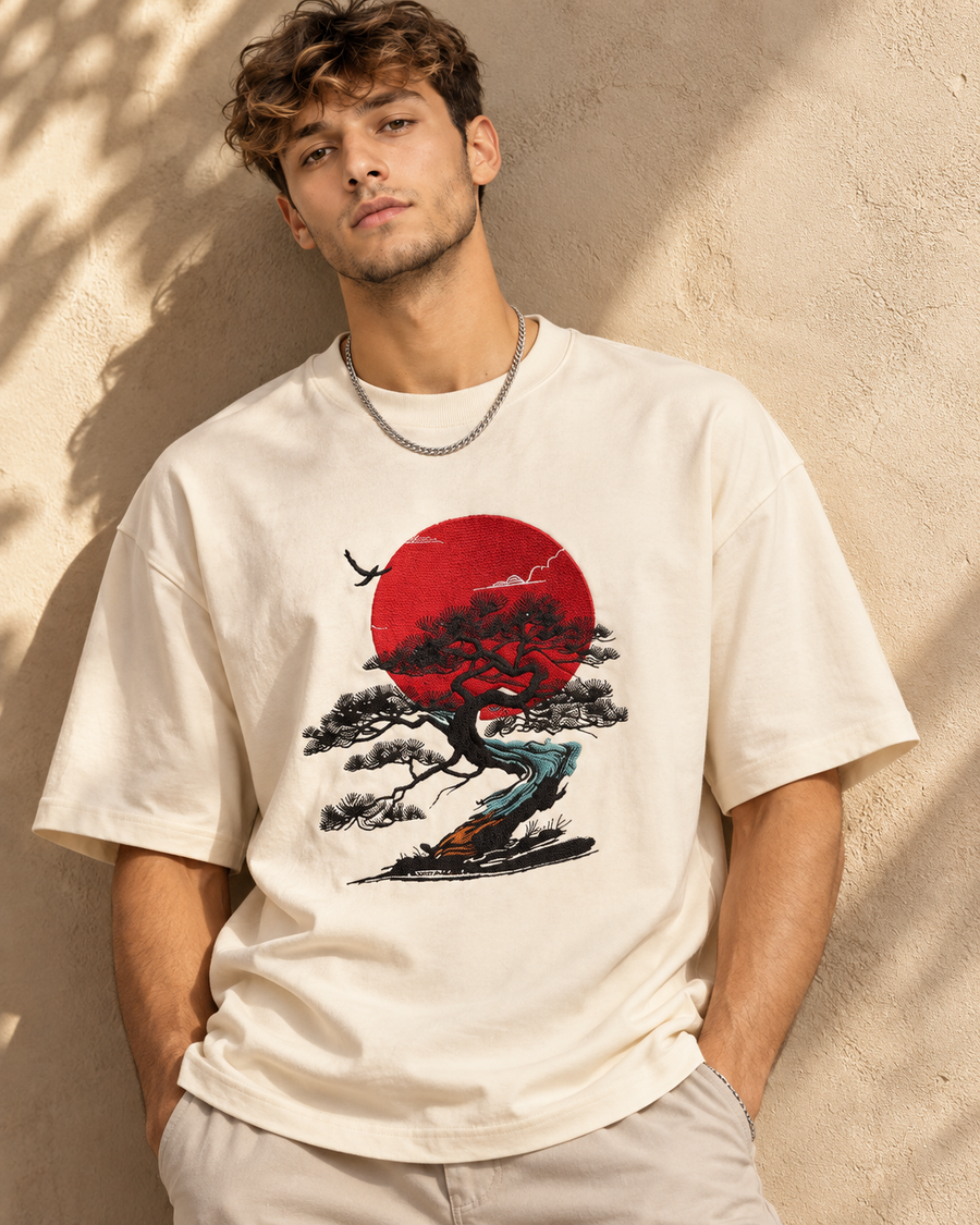 Nature : Bonsai & Red Sun
