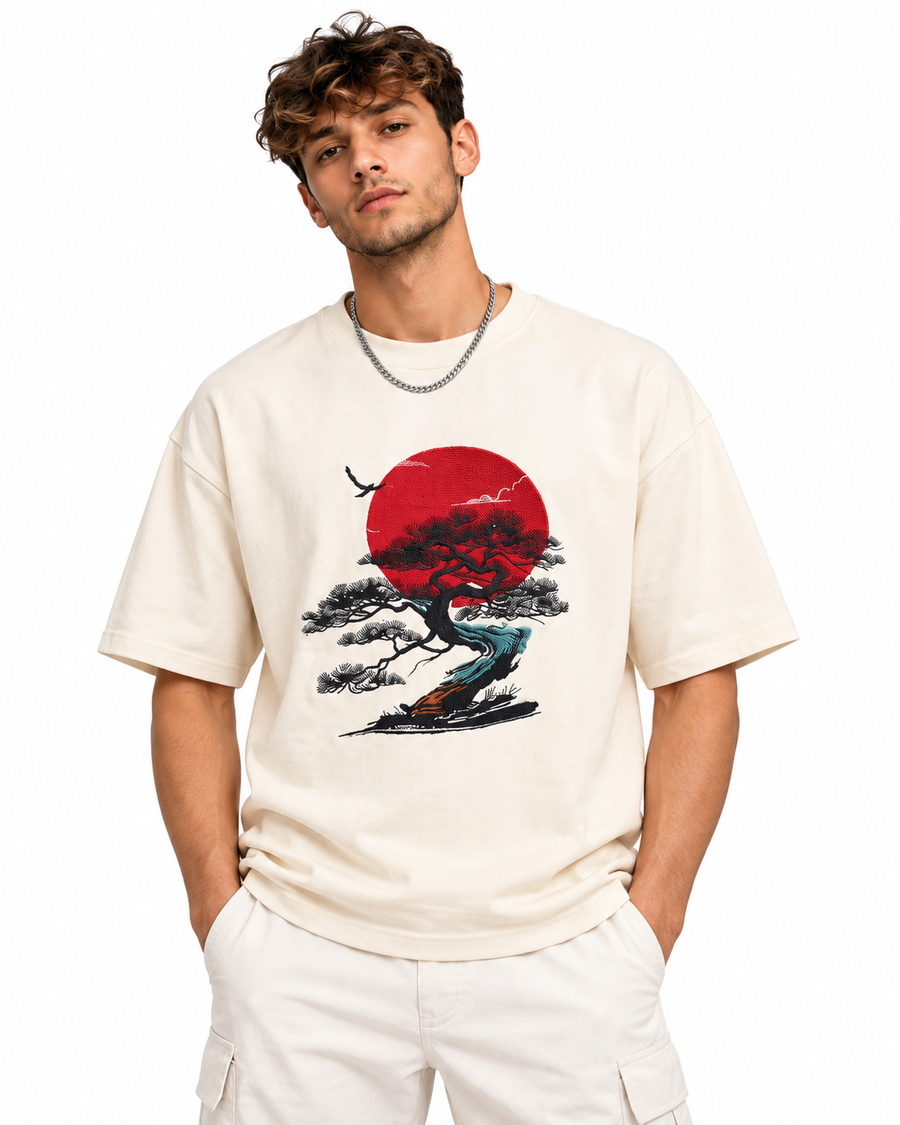 Nature : Bonsai & Red Sun
