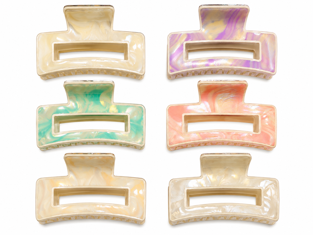 Premium Pearl Marble Large Hair Claw Clip for Women & Girls | Strong Hold Stylish Hair Catcher